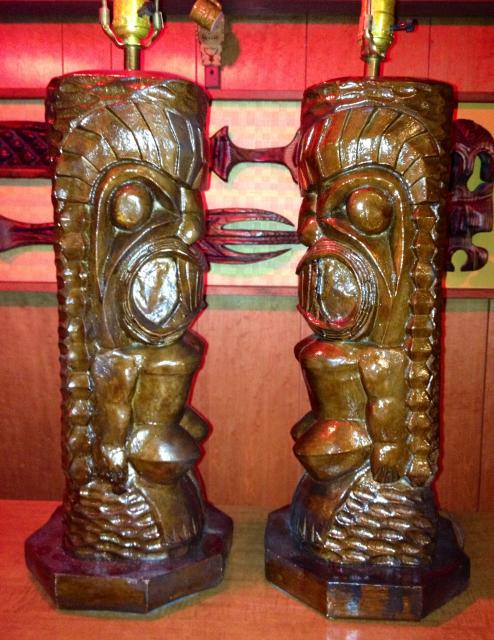 Lamp Shade Help For Vintage Tiki Table Lamps Central As A Last Resort I Guess Could Find Some Plain White Craft Shades And Cover Them With Vintage Tapa Thanks In Advance For Any Help