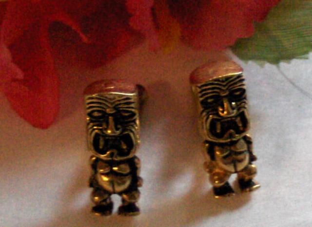 Ebay Vintage Tiki Cufflinks Misc Hawaiian Estate Jewelry Pinele Set Las Clip On Earrings Small Pin