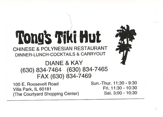 Tongs Tiki Hut Menu tong s tiki hut villa park il restaurant tiki central Tongs Tiki Hut Menu tong s tiki hut villa park il restaurant tiki central