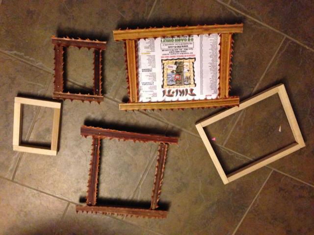 Some Stuff I Have Been Creating Fan Palm Picture Frames Tiki I Started Out By Making Little Frames Of Small Strips Wood Then Cut Down And Nailed The Fan Palm Fronds Onto Frame Made 2 Sizes