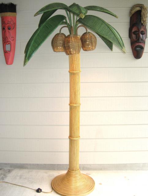 eBay: Rare Rattan Coco Palm Floor Lamp -- Tiki Central