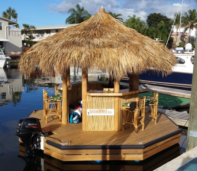 Floating Motorized Tiki Bar With A Captain Tiki Central
